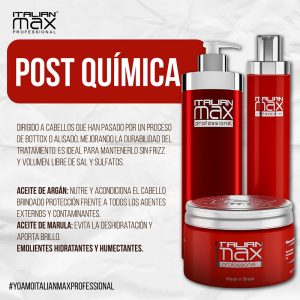 ITALIAN MAX – Pos Química Shampoo 500ml Acondicionador 300ml Mascarilla 285ml
